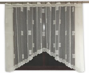 Mg Függöny jacquard 3217 Ív Fehér 350X150 szalaggal