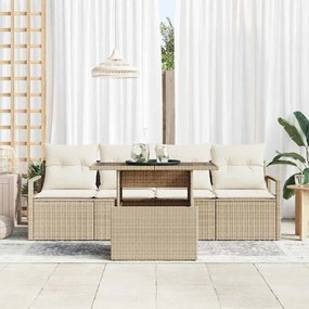 Kerti Kanapé Szett 5 pcs bézs és krémszínű 100 x 55 x 73 cm