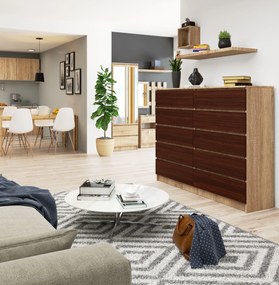 Komód Kurtinaitis 10SZ (szonoma tölgy + wenge). Akció -15%. 1069401