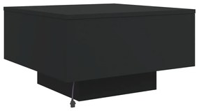 fekete dohányzóasztal LED-lámpákkal 55 x 55 x 31 cm