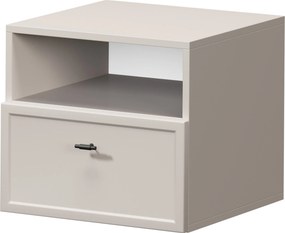 Lorini fali éjjeliszekrény fiókkal 45 cm - kasmír / fekete T-bar fogantyú