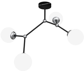 Csillár JOY 4xE14/40W/230V fekete/fényezett króm