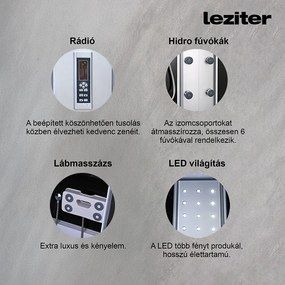 Lia hidromasszázs zuhanykabin jobbos beépítési oldallal