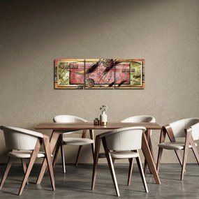 Absztrakt kép (órával) (90x30 cm)