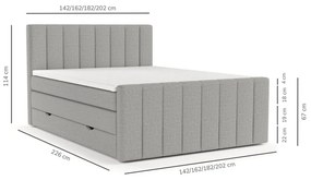 Bézs ágyneműtartós boxspring ágy 180x200 cm Ruby – Maison de Rêve