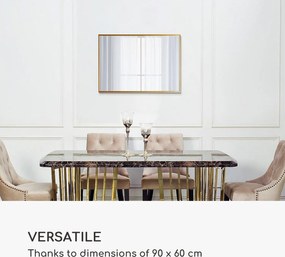 Casa Chic Croxley Fali tükör fém keretben téglalap alakú 90 x 60 cm