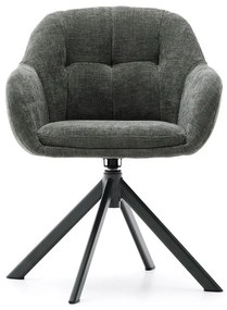 Sötétzöld kárpitozott karfás étkezőfotel Dorina – Kave Home