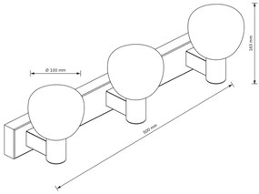 Fürdőszobai fali lámpa POLA 3xG9/5W/230V IP44 fekete/átlátszó