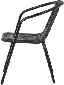 Kerti szék, fém, műanyag, fekete, AZC-H1001 BK