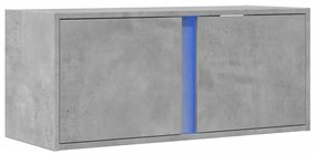 betonszürke falra szerelhető TV-szekrény LED-del 80x31x35 cm