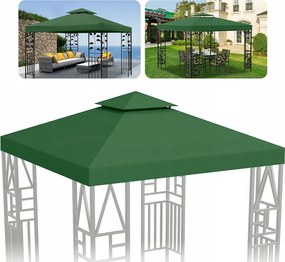 Pavilon kerti sátor pavilon váz Deluxe 3x3 m Sötétzöld