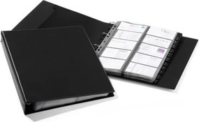 Névjegytartó, 400 db-os, gyűrűs, DURABLE VISIFIX® Economy, fekete (DB244401)