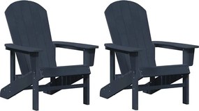 vidaXL Kerti Szék 2 pcs Tengerészkék 82 x 74 x 92 cm Polietilén