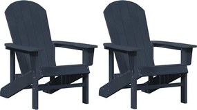 vidaXL Kerti Szék 2 pcs Tengerészkék 82 x 74 x 92 cm Polietilén