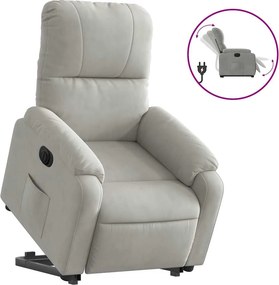 vidaXL világosszürke mikroszálas szövet elektromos álló dönthető fotel