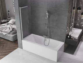 Mexen Fox, 2 szárnyas kádparaván 85x150 cm, 5 mm matt üveg, króm profil, 891-085-002-01-30