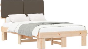 vidaXL Ágykeret Kárpitozott Fejtámlával Tópszínű 120 x 200 cm