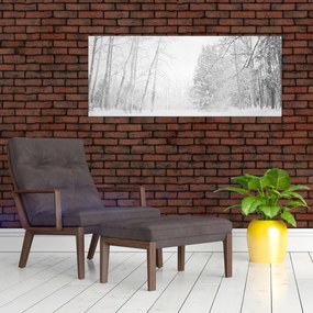 Kép - Fából készült móló télen (120x50 cm)