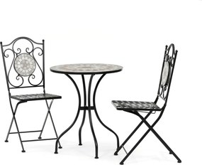 Kerti bútor szett 1+2, kerámia, többszínű, US1400 SET