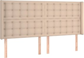 vidaXL cappuccino műbőr fejtámla szárnyakkal 183x16x118/128 cm