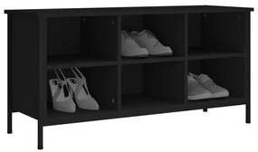 fekete szerelt fa cipőszekrény 100x35x50 cm