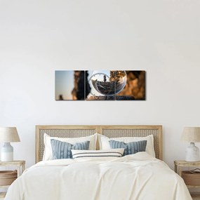 Nagyító és a táj képe (órával) (90x30 cm)
