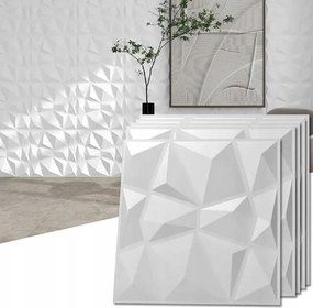 Fehér Falpanelek Gyémánt mennyezeti kazetták 3D dekoratív 12db