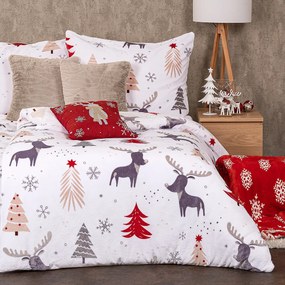 4Home Cute reindeer mikroflanel ágyneműhuzat, 140 x 220 cm, 70 x 90 cm