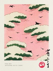 Festmény reprodukció Pink Sky - Watanabe Seitei, (30 x 40 cm)