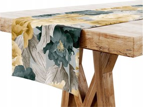 Asztalterítő 40x180 Dekoratív Virágok Sárga Türkiz 7698