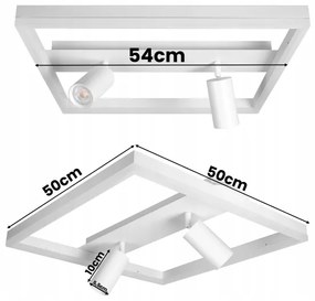 LED mennyezeti lámpa LED/38W/230V + 2xGU10/30W fehér
