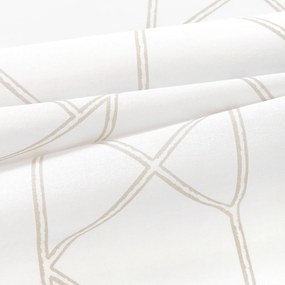 Goldea pamut függöny - geometriai vonalak fehéren 280x150 cm