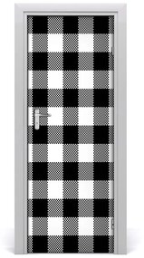 Ajtóposzter öntapadós Fekete-fehér rács 95x205 cm