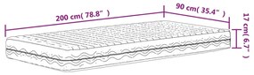fehér H2/H3 keménységű habmatrac 90 x 200 cm