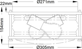 Quintiesse ASHLAND BAY QN-ASHLANDBAY-F-PC-BATH Süllyesztett mennyezeti lámpa 2x60W/E27 IP44