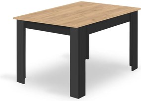 AKCIÓ Étkezőasztal MADO fekete, tölgyre emlékeztető dekorral, 120x80 cm II. osztály