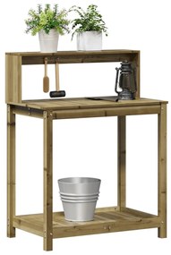 impregnált fenyőfa ültetőasztal polcokkal 82,5 x 50 x 109,5 cm