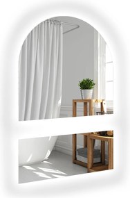 Frank félig ovális tükör Két Részben Led háttérvilágítással 100x200