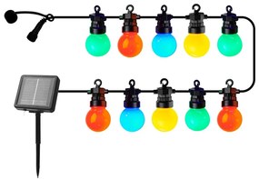 Napelemes fényfüzér, izzók száma 10 db-os hosszúság 300 cm Lucas Multi – Sirius