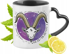 Zodiákus jelek Horoszkóp Bögre Fekete Szív alakú Füllel Ajándék