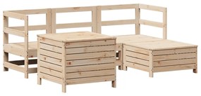 vidaXL 5 részes tömör fenyőfa kerti kanapészett