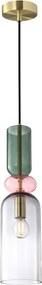 Dekoratív függőlámpa többszínű üveg lámpabúra 1xE14 40W Manso Italux