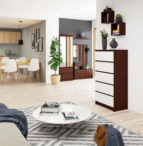 Komód Kadir Típus 3 (wenge + fehér). Akció -12%. 1068857