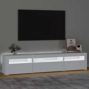 fehér TV-szekrény LED-lámpákkal 195x35x40 cm