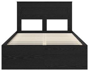 vidaXL Ágykeret matracmal fiókkal Fekete 120 x 200 cm Tömör fenyőfa
