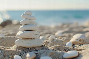 Vászonkép Canvas Tengerpart Homok Kövek Wellness Spa Zen 120x80