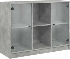 vidaXL betonszürke szerelt fa tálalószekrény 102x37x75,5 cm