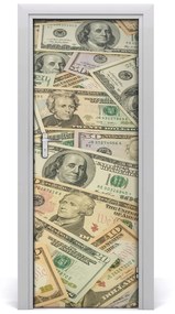 Ajtóposzter öntapadós dollár bankjegyeket 85x205 cm