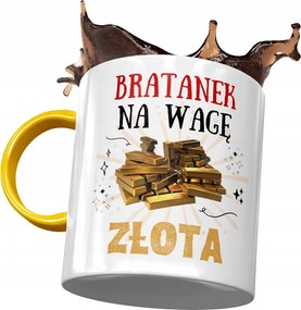 Sárga Bögre Testvér Fiú Testvér Ajándék Nyomtatott Fotóval