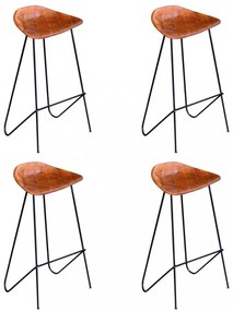 vidaXL 4 db barna valódi bőr bárszék